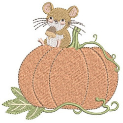 SMALL MOUSE ON PUMPKIN