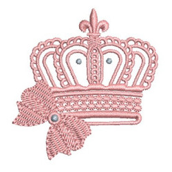 Embroidery Design Crown With Tie