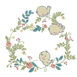 Embroidery Design Frame With Ramos Finches 1