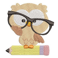 Embroidery Design Owl Glasses 2