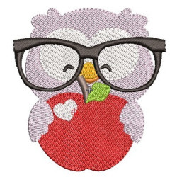 Embroidery Design Owl Glasses 1
