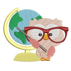 Embroidery Design Owl Glasses 3