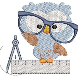 Embroidery Design Owl Glasses 6