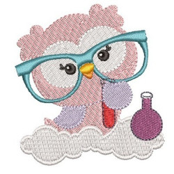 Embroidery Design Owl Glasses 8