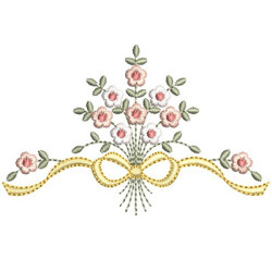 Embroidery Design Bouquet With Tie