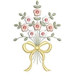 Embroidery Design Bouquet With Tie 3