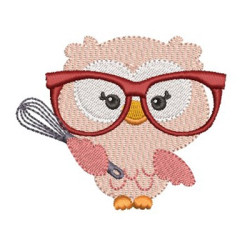 Embroidery Design Glass Owl 11