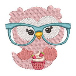 Embroidery Design Glass Owl 14