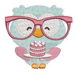 Embroidery Design Glass Owl 15