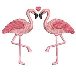 Matriz De Bordado Casal Flamingo 1