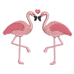 Diseño Para Bordado Flamingos Parejas 2