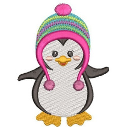 Diseño Para Bordado Pingüino Niña 1