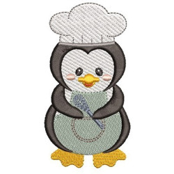 Embroidery Design Penguin Boy Cook 3