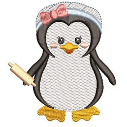 Embroidery Design Penguin Girl Cook 3