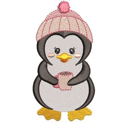 Diseño Para Bordado Pingüino Niña 4