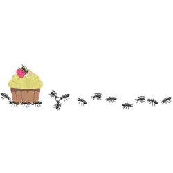 Matriz De Bordado Formigas Carregadeiras Cupcake