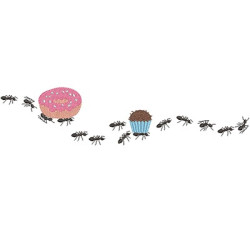 Embroidery Design Ants Loader Donuts And Candy