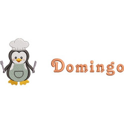 Diseño Para Bordado Pinguim Domingo