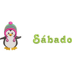 Diseño Para Bordado Pinguim Sábado 2