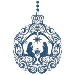 Diseño Para Bordado Bola De Navidad Sagrada Familia 3