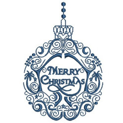 Embroidery Design Merry Christmas Ball