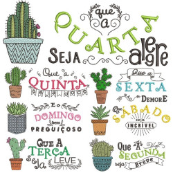 Diseño Para Bordado Paquete La Semana Cactus 2 Pt