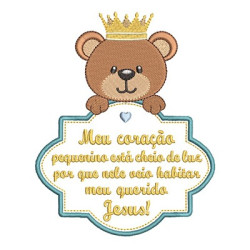 Embroidery Design Prayer Baptism With Bear