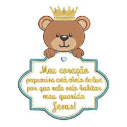 Diseño Para Bordado Oración Bautismo Con El Oso