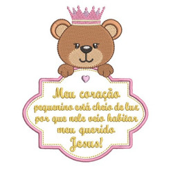 Embroidery Design Prayer Baptism With Bear Female