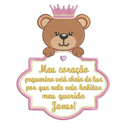 Diseño Para Bordado Oración Bautismo Con El Oso Hembra