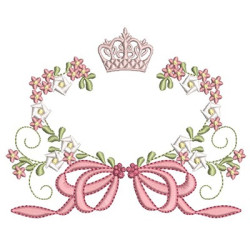 Diseño Para Bordado Marco Floral Con Corona 6