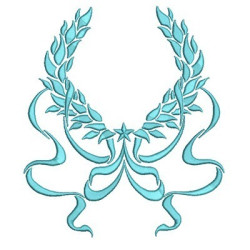 Diseño Para Bordado Ramo De Acacias Grande Con Lazo Y Estrella