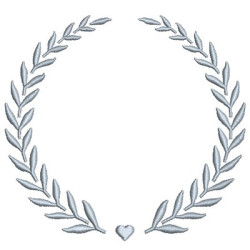 Diseño Para Bordado Marco Acacias Con Corazón