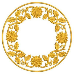 Diseño Para Bordado Marco Floral Oro