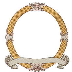 Embroidery Design Medal Frame With Flame 2