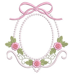 Diseño Para Bordado Marco Floral Con Lazo 13