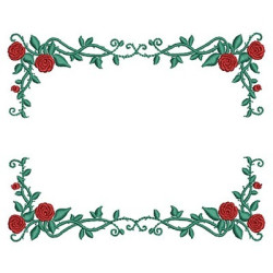 Embroidery Design Frame Branch With Roses 4