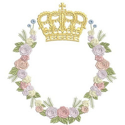 LARGE FLORAL FRAME WITH CROWN