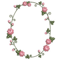 Embroidery Design Delicate Frame With Roses 1