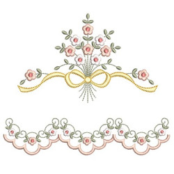 Embroidery Design 18 Cm With Floral Borders