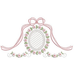 Embroidery Design Delicate Frame With Tie