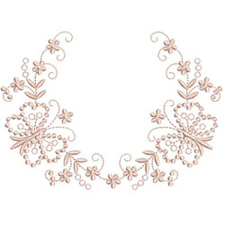 Matriz De Bordado Moldura Floral Com Borboletas 2