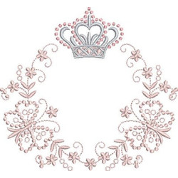 Diseño Para Bordado Marco Floral Con Mariposas 3