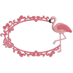 Matriz De Bordado Moldura Flamingo