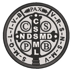 Diseño Para Bordado Medalla San Bento Frente 14 Cm 4