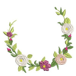 Embroidery Design Frame Branch With Roses 5