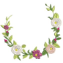 Embroidery Design Frame Branch With Roses 6