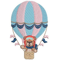 Embroidery Design Bear Girl In The Balloon 2