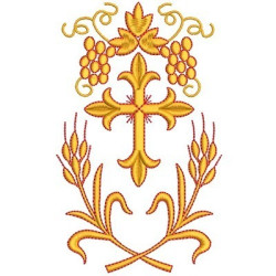 Matriz De Bordado Cruz Trigo E Uvas