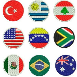Embroidery Design 40 Button Countries